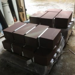 With agreement of the client and architect new stones were purchased for use as new coping stones. The stone used was Hollington Tearne sandstone.