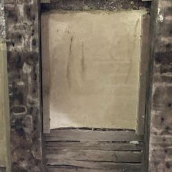 The lath frame was then plastered which gave a base for the hole above and supported the adjacent cracks in the floor.